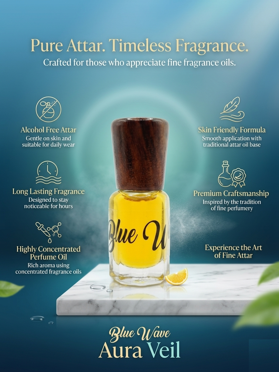 Asaar Blue Wave | Aura Veil — Oil Based Attar