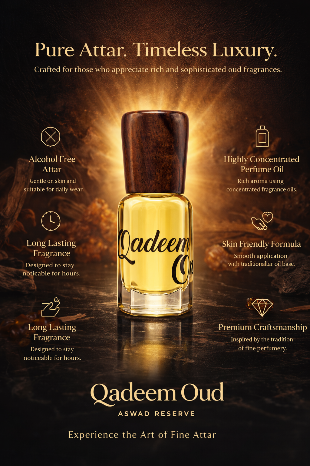 Asaar Qadeem Oud | Aswad Reserve — Oil Based Attar